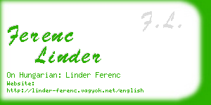 ferenc linder business card